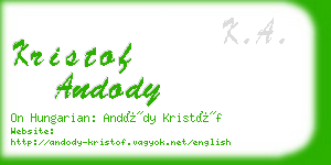 kristof andody business card